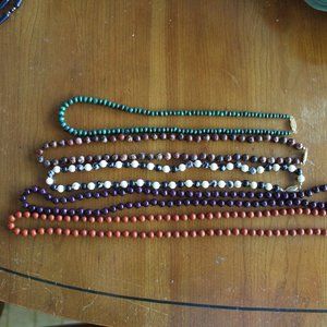 Set of 5 beaded necklaces - variety of colors